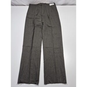 VTG John Alexander Dress Pants Men's 38x36 Gray Wool Pleated Straight Unhemmed